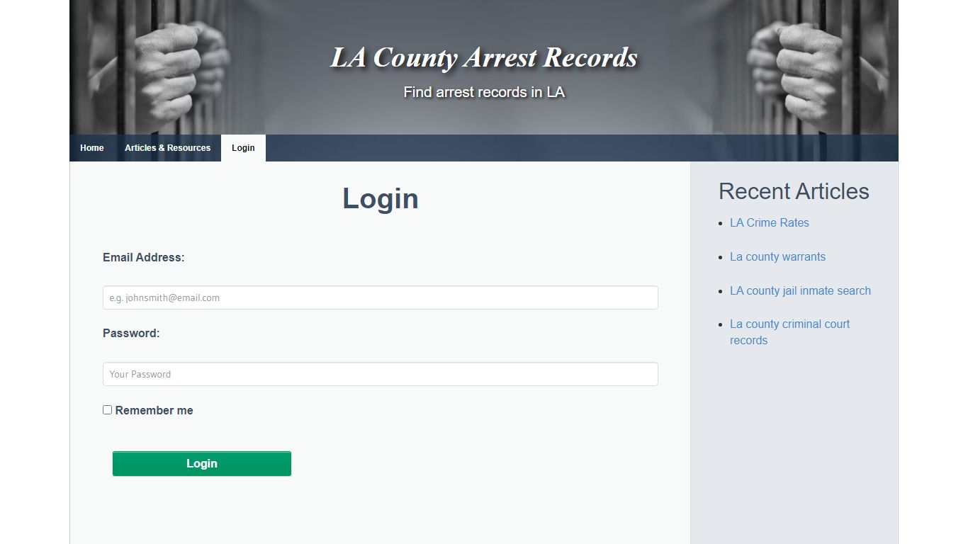 Login - LA County Arrest Records