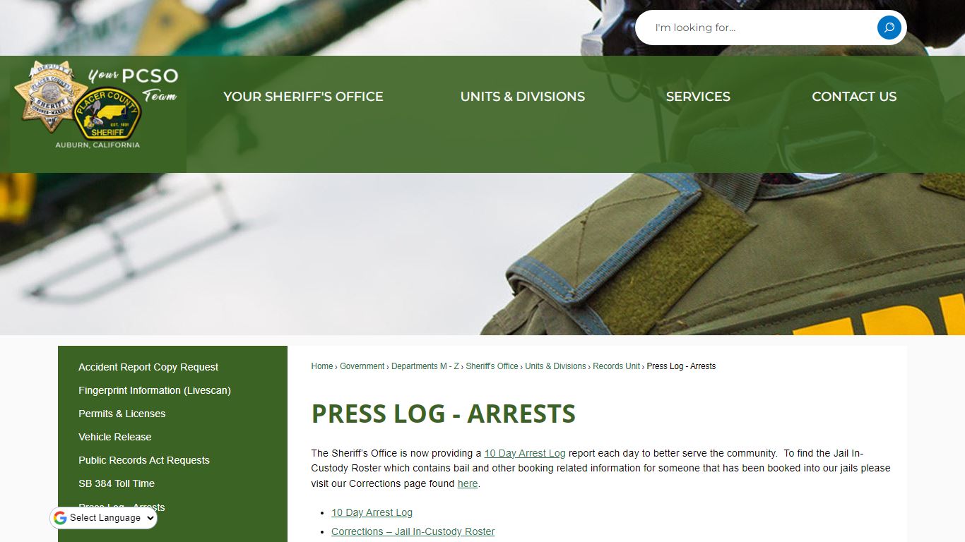 Press Log - Arrests | Placer County, CA